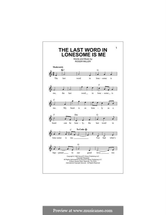 R. Miller: The Last Word in Lonesome Is Me ноты на MusicaNeo