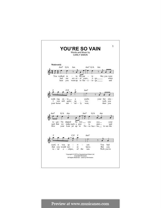 You're So Vain: Мелодия by Carly Simon
