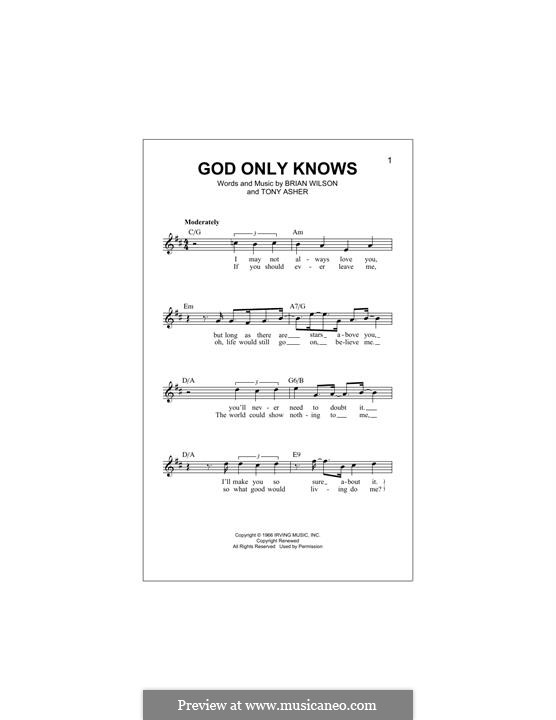God Only Knows (The Beach Boys): Мелодия by Brian Wilson, Tony Asher
