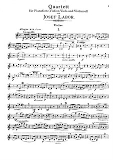 Фортепианный квартет до мажор, Op.6: Партия скрипки by Йозеф Лабор