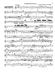 Октет для духовых инструментов, Op.156: Партия II кларнета by Франц Пауль Лахнер