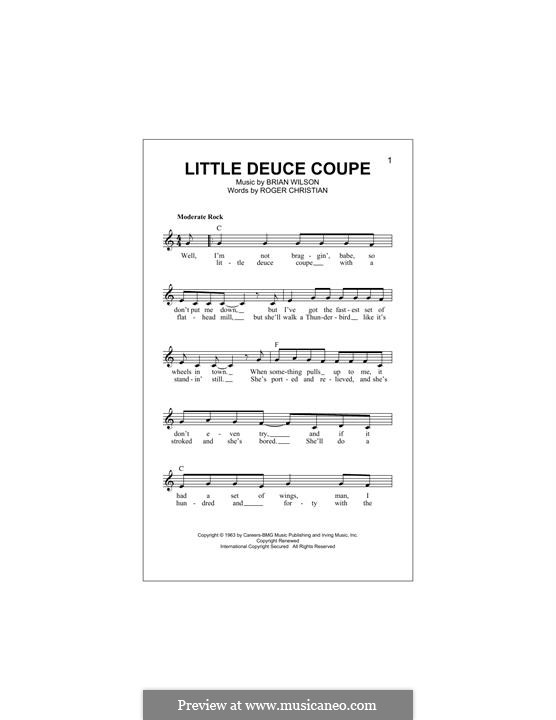 Little Deuce Coupe (The Beach Boys): Мелодия by Brian Wilson, Roger Christian