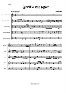 Gavotte in D Minor for Recorder Quintet: Gavotte in D Minor for Recorder Quintet by Annie Helman