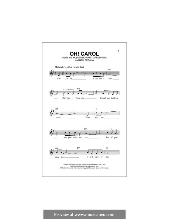 Oh! Carol: Мелодия by Howard Greenfield