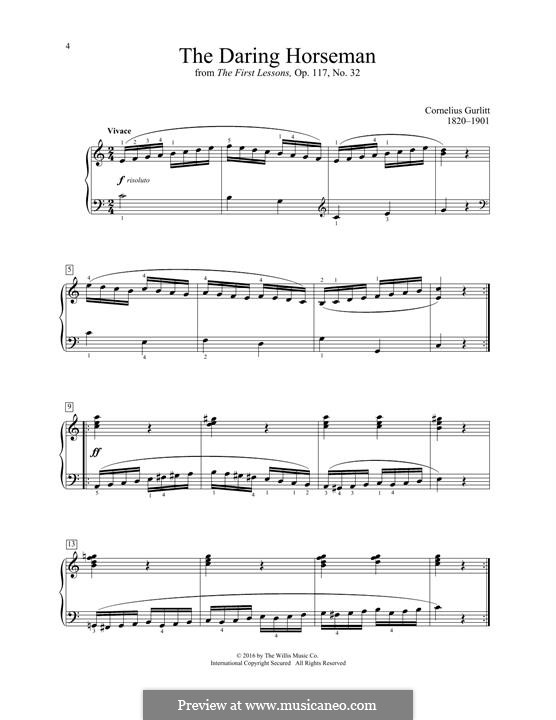 Angfangs-Stunden, Op.117: No.32 The Daring Horseman by Корнелиус Гурлитт