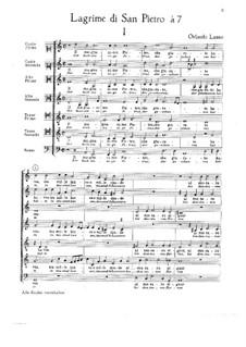 Lagrime di San Pietro: No.1-7 by Орландо ди Лассо