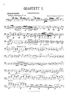 Три струнных квартета, Op.41: Партия виолончели by Роберт Шуман