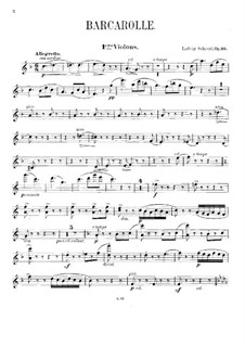 Баркарола для фортепиано и струнных (или двух фортепиано), Op.60: Скрипка I by Людвиг Шитте
