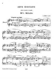 Две пьесы для двух фортепиано, Op.60: Две пьесы для двух фортепиано by Антон Симон