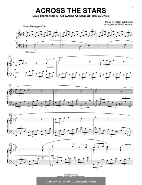 Across The Stars (from Star Wars: Attack Of The Clones): Для фортепиано by John Williams