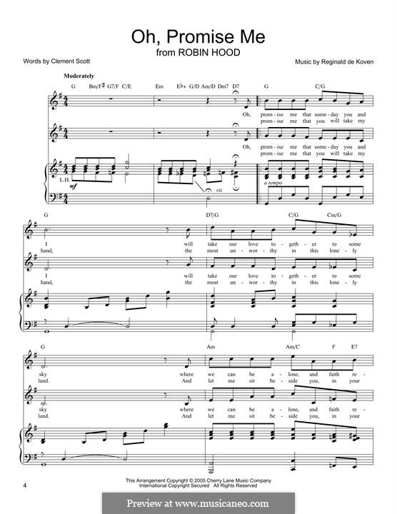 Oh Promise Me, Op.50: Для голоса и фортепиано by Reginald De Koven