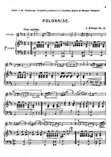 Полонез для скрипки и фортепиано, Op.14: Полонез для скрипки и фортепиано by Александр Кёсеги