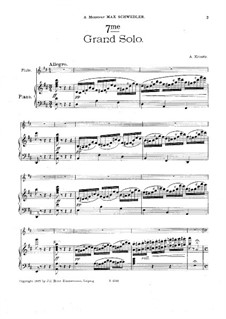 Большое соло No.7 для флейты и фортепиано: Партитура by Луи Адольф Кранц