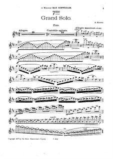 Большое соло No.7 для флейты и фортепиано: Сольная партия by Луи Адольф Кранц