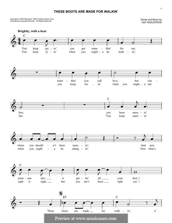 L. Hazlewood These Boots Are Made for Walking (Nancy Sinatra) на MusicaNeo