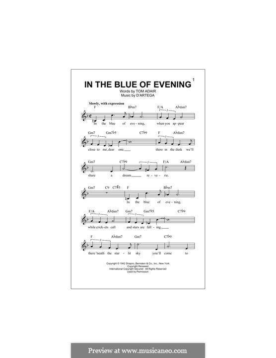 In the Blue of Evening (Frank Sinatra): Мелодия by Alfonso D'Artega