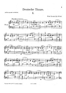 Четыре немецких танцев, Op.65: Для фортепиано by Эмиль Кронке