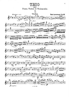 Фортепианное трио соль минор, Op.30: Партия скрипки by Рене Ленорман