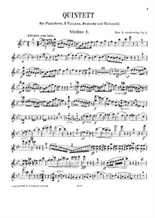 Фортепианный квинтет си-бемоль мажор, Op.2: Скрипка I by Макс Левандовски