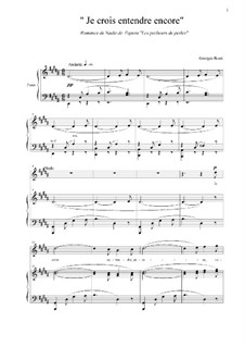 Je crois entendre encore: For voice and piano (gis-moll) by Жорж Бизе