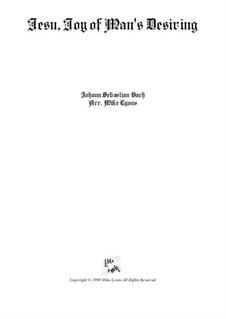 Jesu, Joy of Man's Desiring: For brass band by Иоганн Себастьян Бах