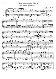 Восемь ноктюрнов для двух гитар, Op.37: Ноктюрн No.5 ми минор by Антуан де Луайе