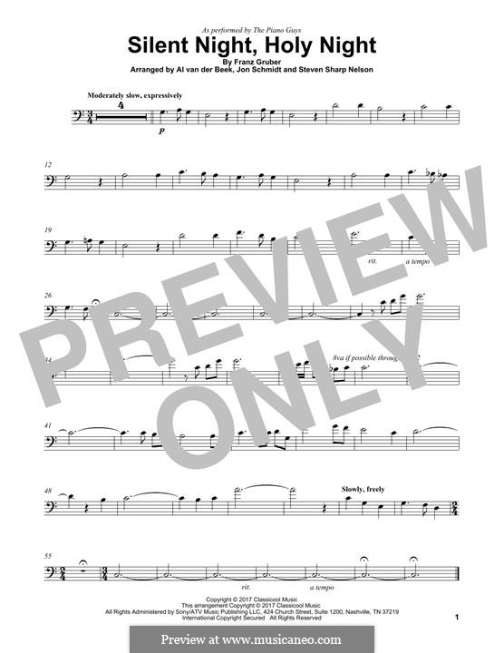 Solo instrument version (various): For cello (The Piano Guys) by Франц Ксавьер Грубер