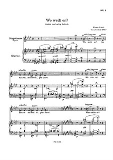 О, где он, S.295: Клавир с вокальной партией by Франц Лист