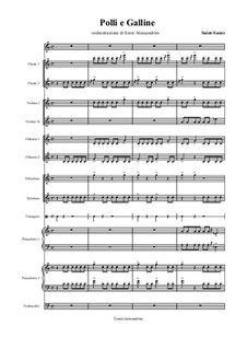 Куры и петухи: For large ensemble – score by Камиль Сен-Санс