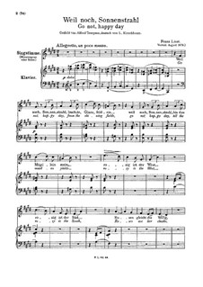 Go not, Happy Day, S.335: For voice and piano by Франц Лист