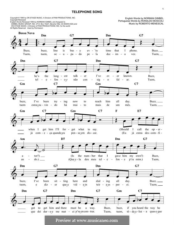 Telephone Song: Мелодия by Roberto Menescal, Ronaldo Boscoli