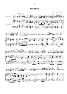 Шесть салонных пьес для скрипки и фортепиано, Op.135: No.2 Скерцо by Луи Шпор