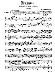 Трио для флейты, альта и фортепиано, Op.75: Партия скрипки by Каспар Куммер