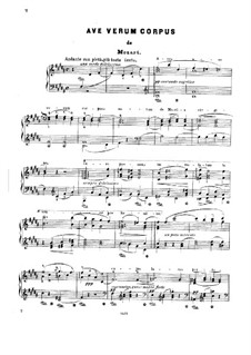 Ave verum corpus, K.618: For piano (with lyrics) by Вольфганг Амадей Моцарт