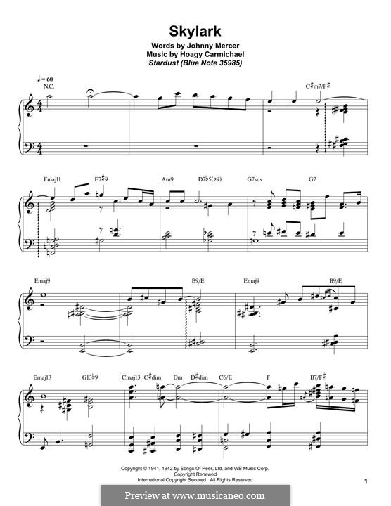 Skylark: For piano (Bill Charlap) by Hoagy Carmichael