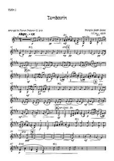 Тамбурин фа мажор: For violin and strings - violin I part by Франсуа Жозеф Госсек