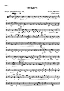 Тамбурин фа мажор: For violin and strings - viola part by Франсуа Жозеф Госсек