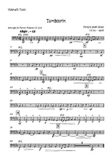 Тамбурин фа мажор: For violin and strings - violoncello-tutti part by Франсуа Жозеф Госсек