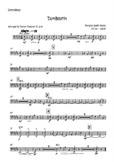 Тамбурин фа мажор: For violin and strings - double bass part by Франсуа Жозеф Госсек