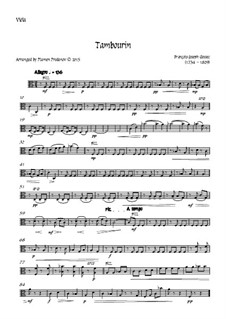 Тамбурин фа мажор: For flute and strings - viola part by Франсуа Жозеф Госсек
