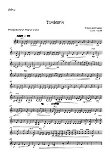 Тамбурин фа мажор: For flute and strings - violin 2 part by Франсуа Жозеф Госсек