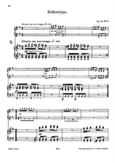 Шесть маленьких мелодических пьес для фисгармонии и фортепиано, Op.40: No.5 Скерцино – партитура by Гораций Уодхэм Николл