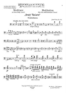 Размышление на тему старого чешского хорала 'Святой Вацлав', Op.35: Партия контрабаса by Йосеф Сук