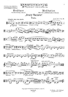 Размышление на тему старого чешского хорала 'Святой Вацлав', Op.35: Партия альта by Йосеф Сук
