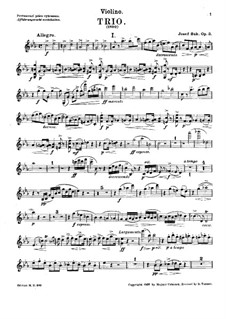 Трио для фортепиано, скрипки и виолончели до минор, Op.2: Партия скрипки by Йосеф Сук