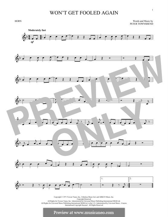 Won't Get Fooled Again (The Who): For horn by Peter Townshend