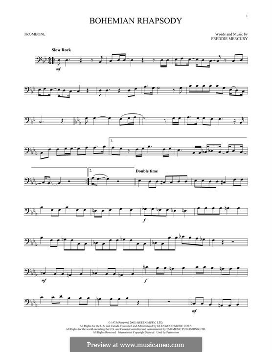 Instrumental version: For trombone by Freddie Mercury