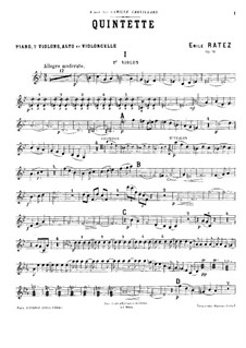 Фортепианый квинтет си-бемоль мажор, Op.31: Скрипка II by Эмиль Пьер Рате