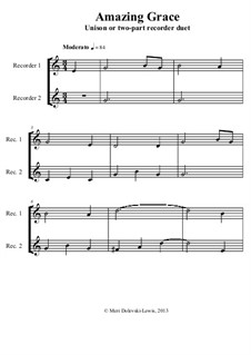 Для двух инструментов: For recorder (solo, unison or 2 part) by folklore