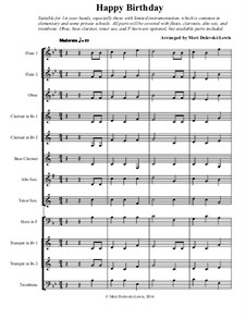 С днем рождения тебя: For small concert band by Милдред  Хилл